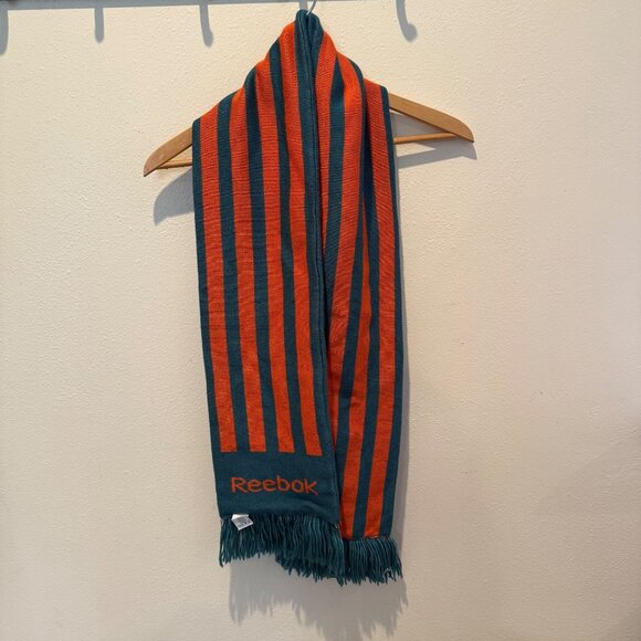 Miami Dolphins Reebok Striped Acrylic Scarf With Logo & Fringe - Picture 2 of 3